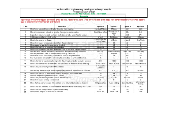 Practice Question Set 2 ACC - 18 - 07 - 24 | PDF | Economies | Business