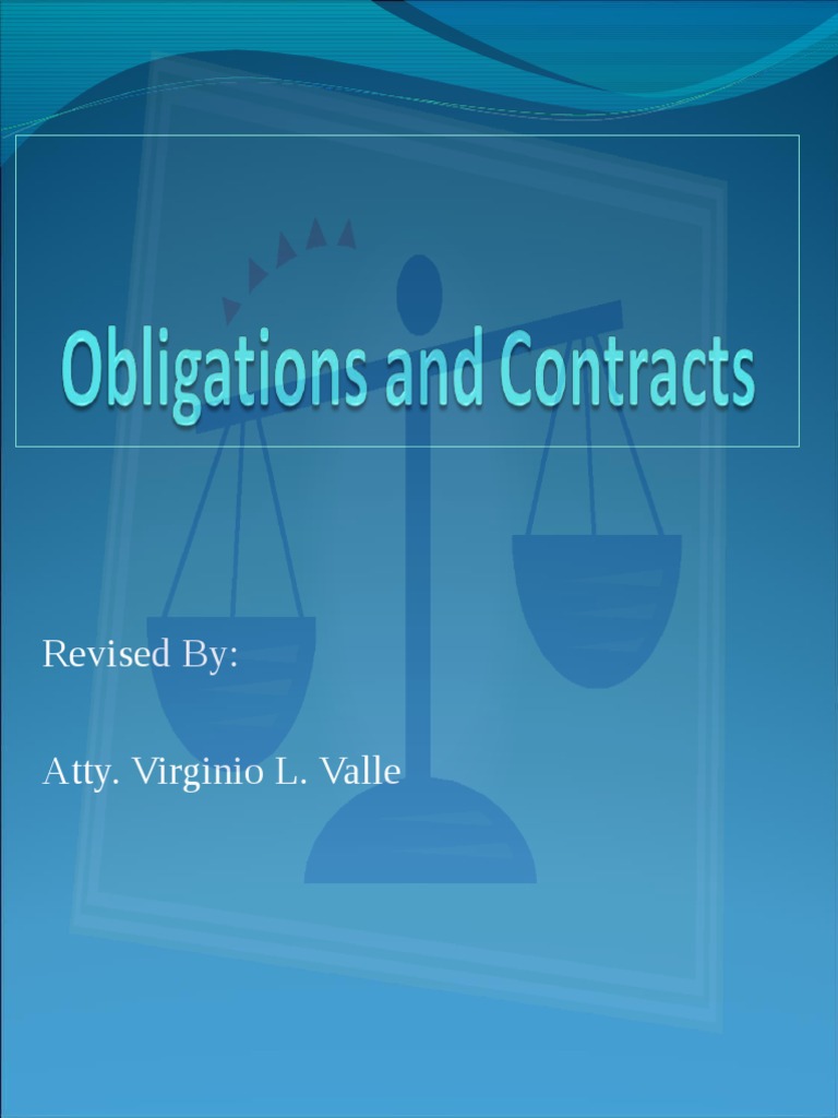 Overview of Obligations and Contracts Law | PDF | Sources Of Law ...