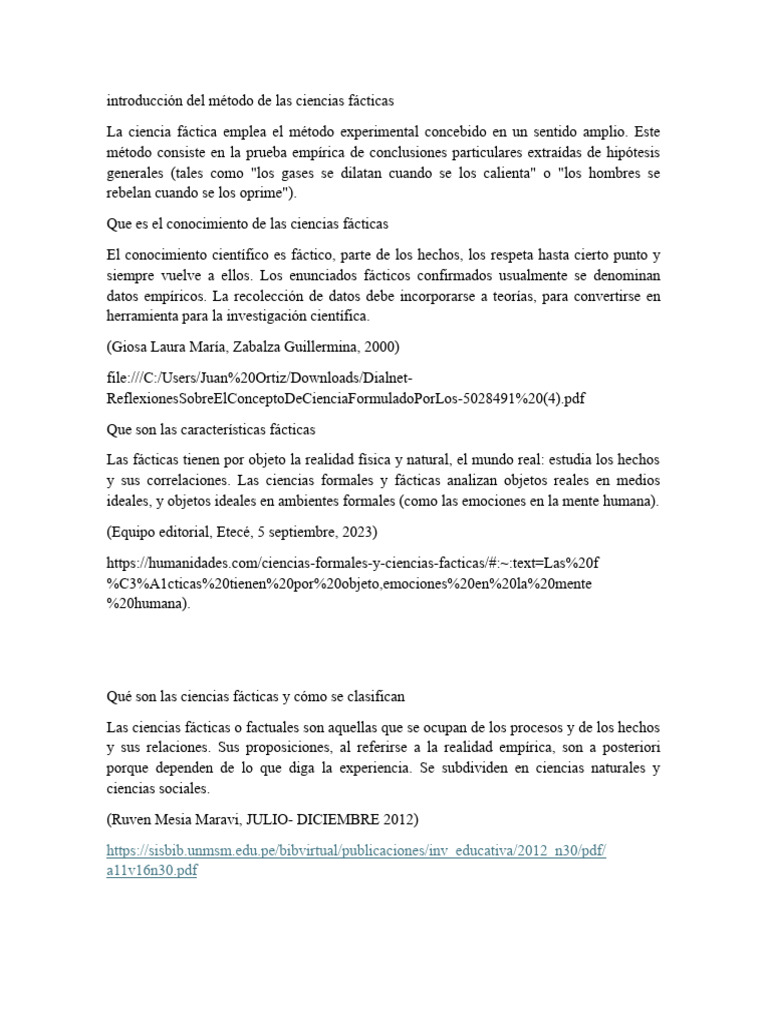 Introducción al Método Fáctico | PDF | Método científico | Verdad