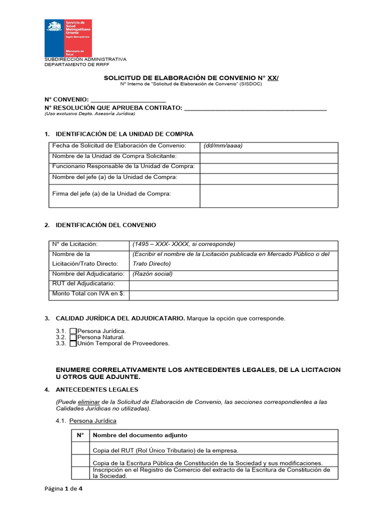 15.Fomato Solicitud Elaboración de Convenio | PDF | Documento de identidad