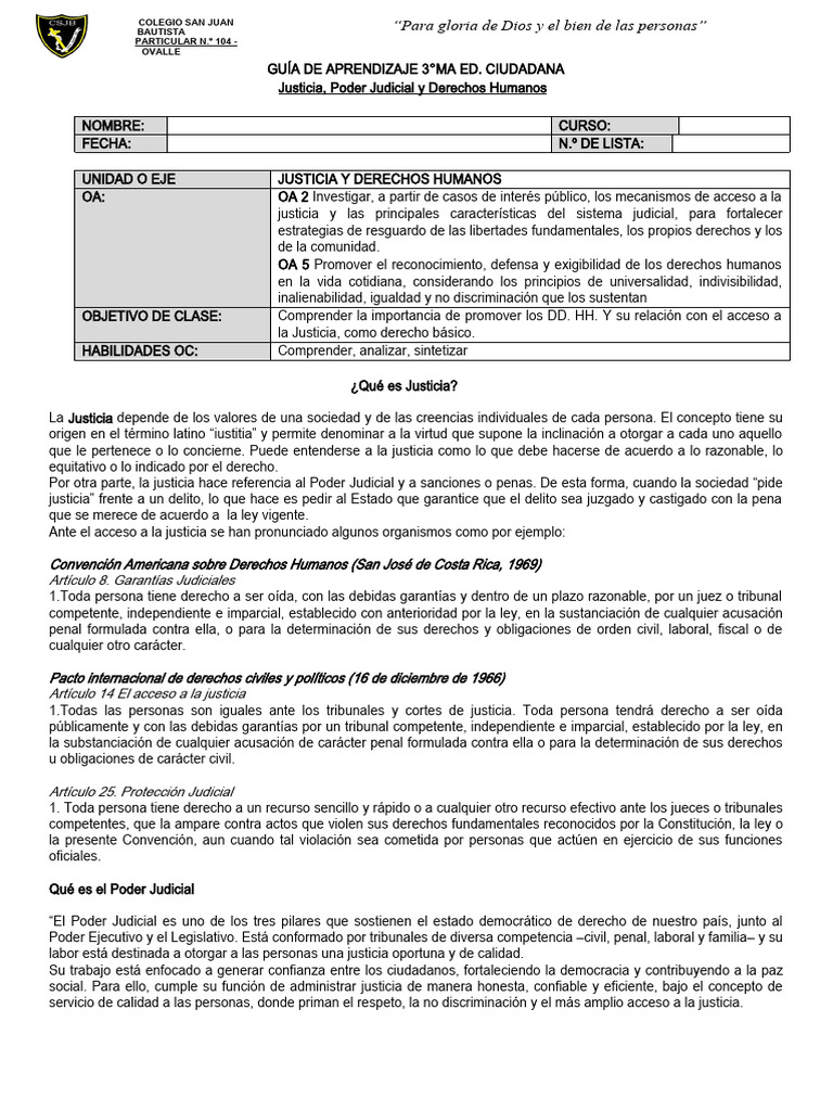 Guia Justicia y Derechos Humanos | PDF | Derechos humanos | Judicaturas