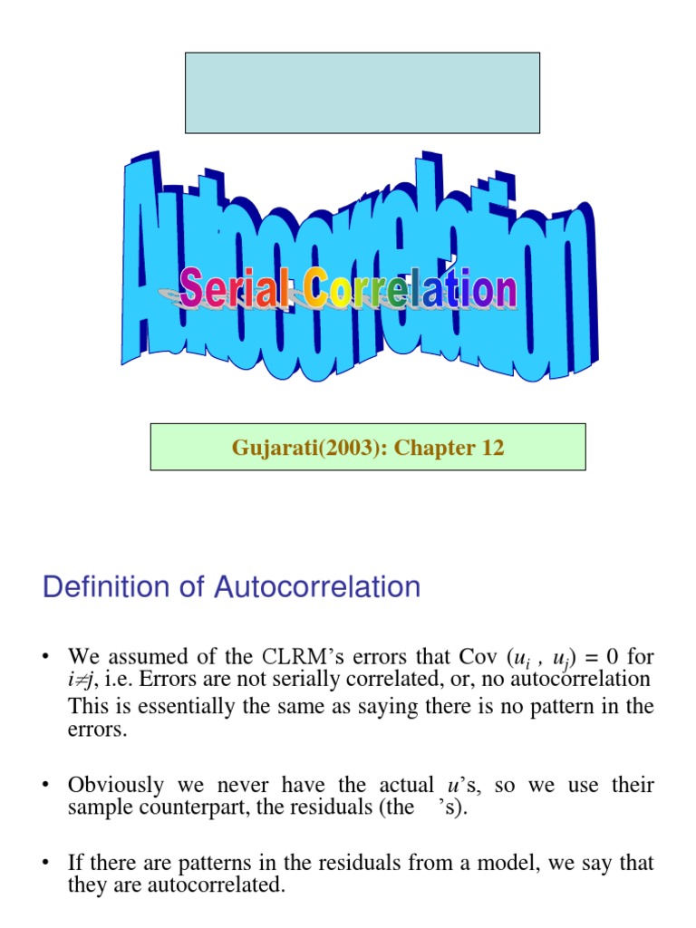Understanding Autocorrelation in Econometrics | PDF | Autocorrelation ...