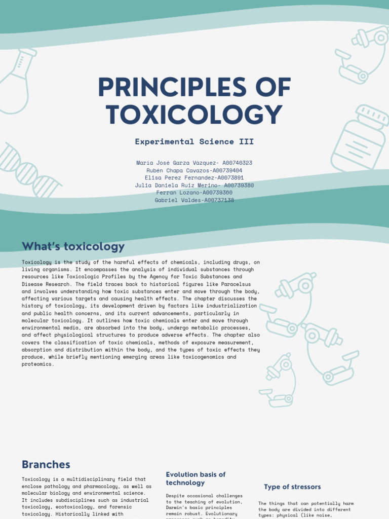 Principles of Toxicology Overview | PDF | Toxicology | Biomarker