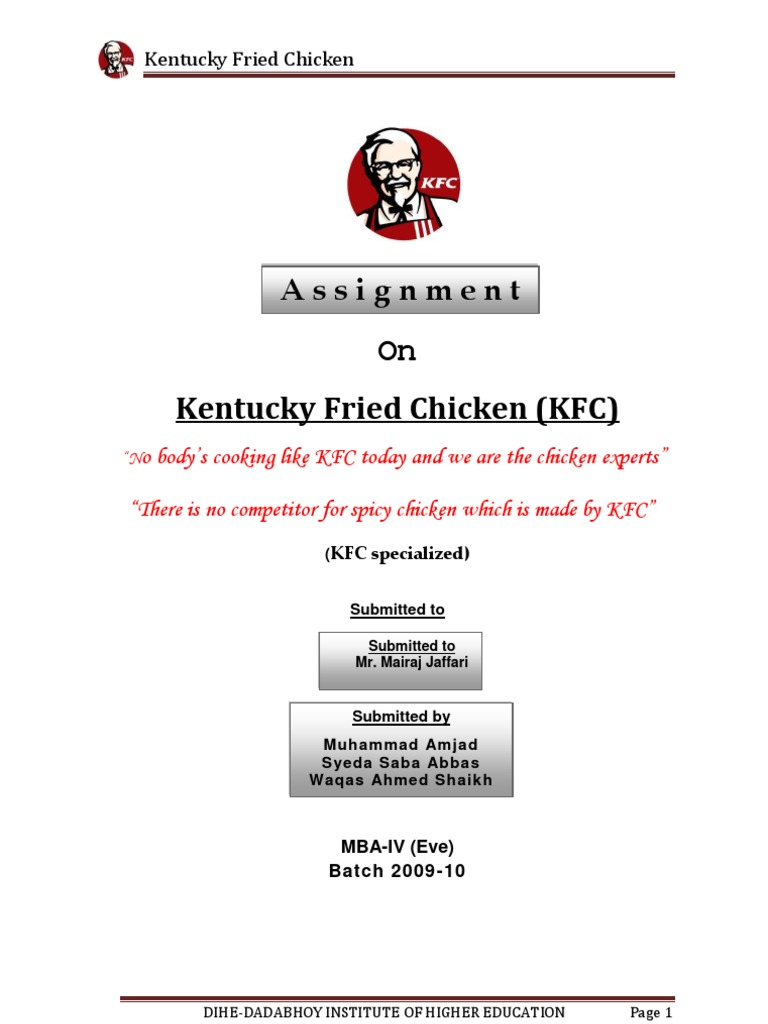 kfc assignment pdf