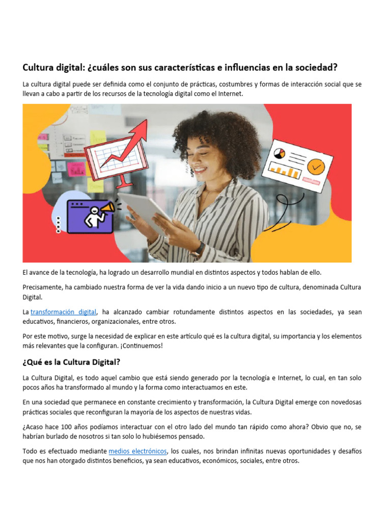 Características de la Cultura Digital | PDF | Internet | Red mundial