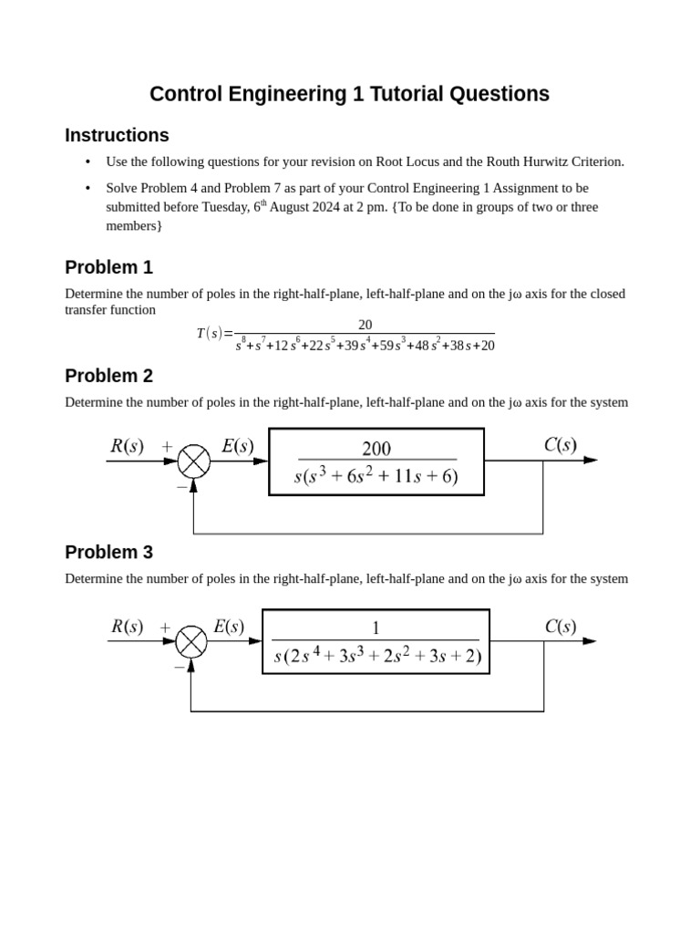 Control Eng Assignment | PDF