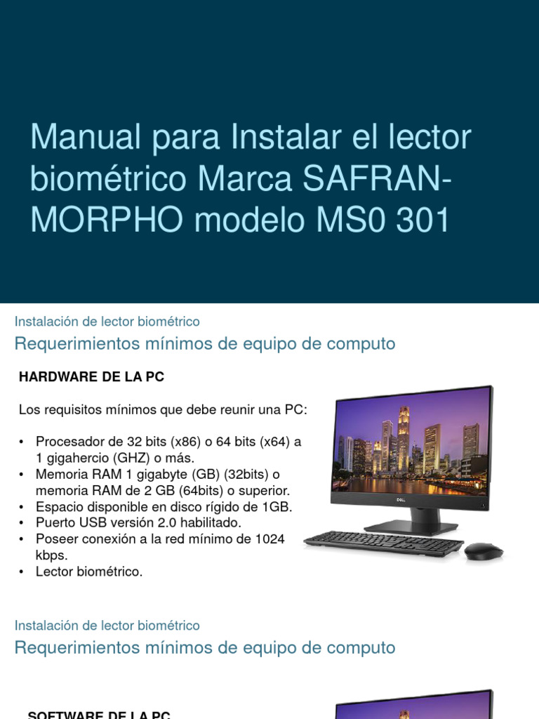Instalar lector biometrico safran 301 pdf computaci n de 64 bits