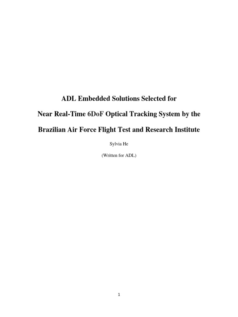Optical Tracking System User Case (ADL and Brazilian Air Force, Revised ...