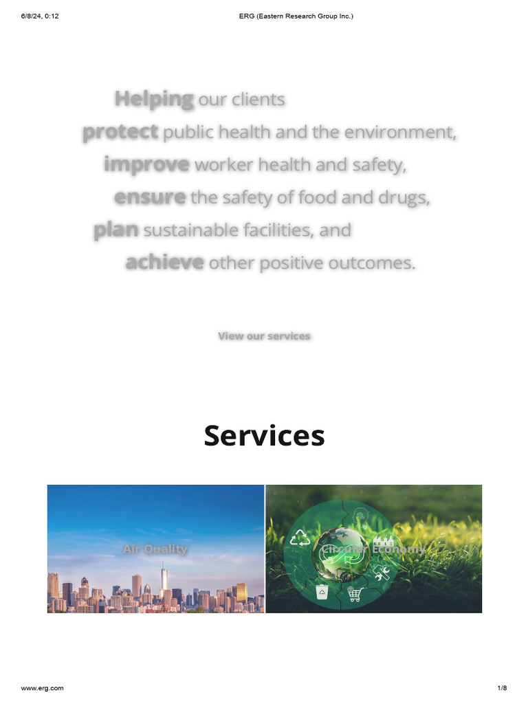 ERG Services for Environmental Solutions | PDF | Infrastructure ...