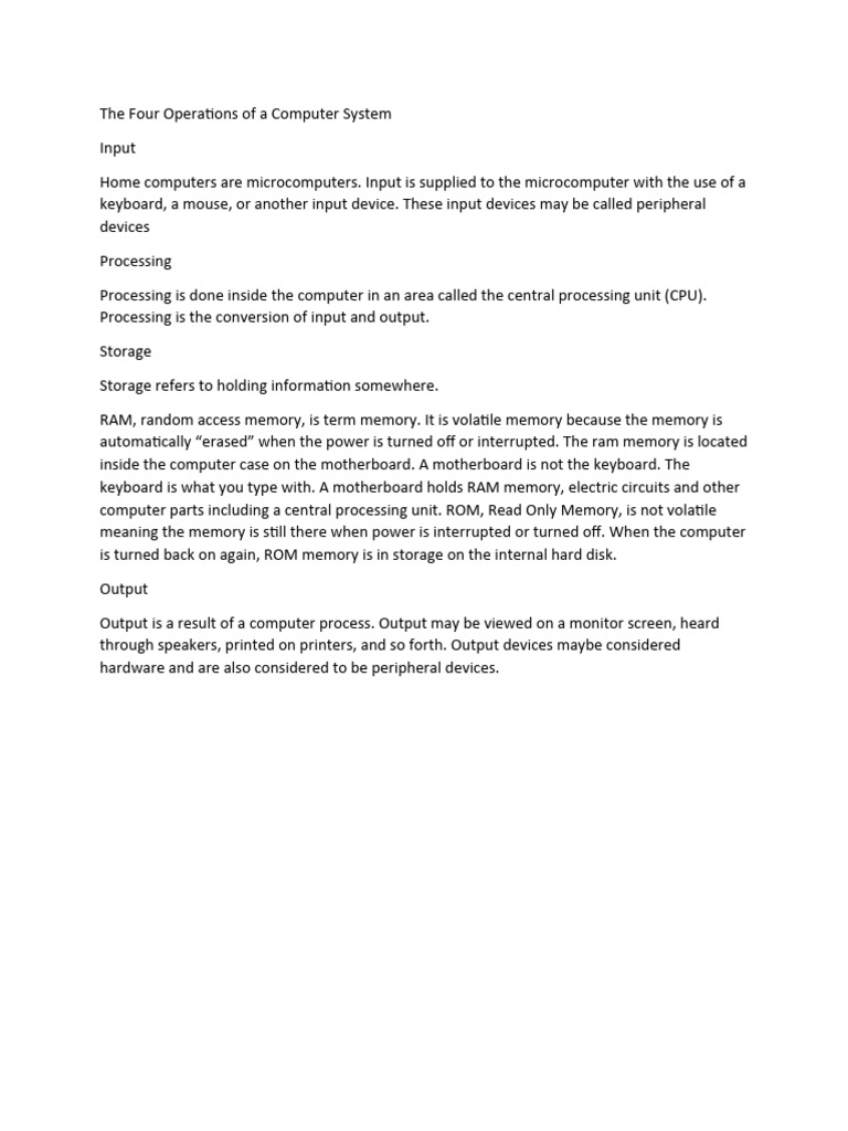 Understanding Computer Operations | PDF | Games & Activities