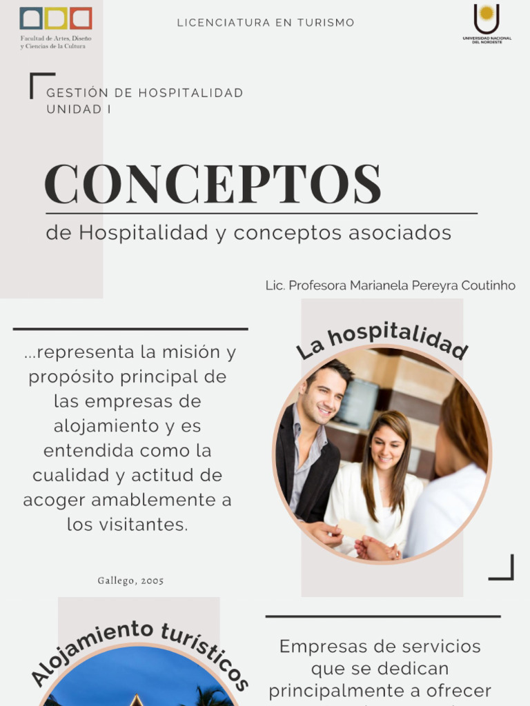 Clase - Unidad 1 - Conceptos de Hospitalidad y Asociados | PDF