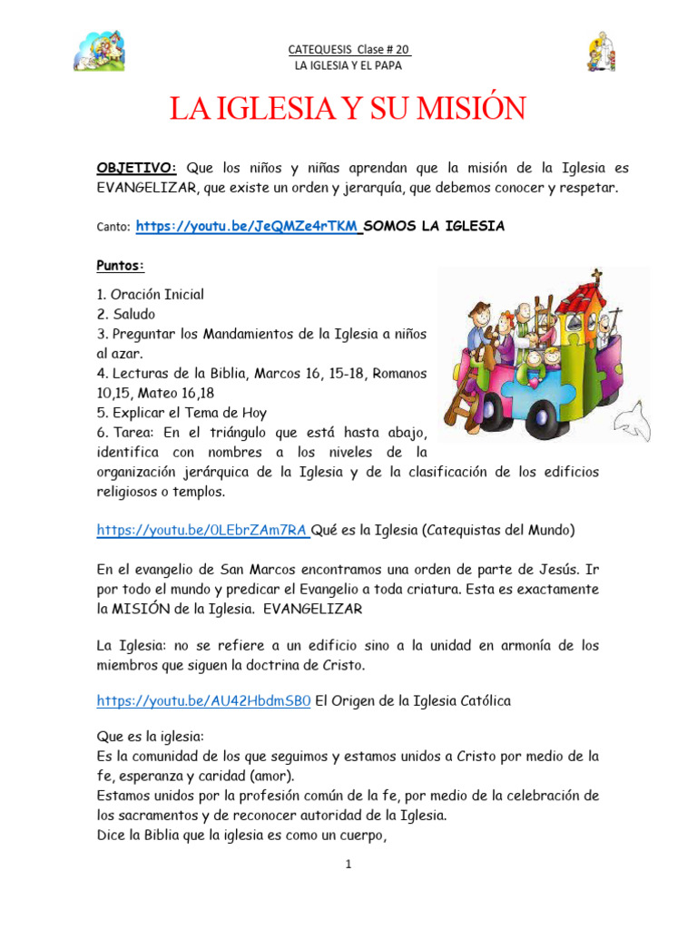 La Iglesia y su Misión para Niños | PDF | Papa | Iglesia Católica