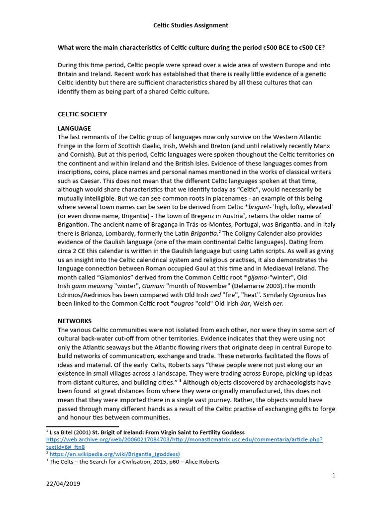 Celtic Studies Assigment 2 | PDF | Celts