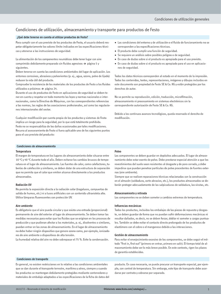General Operating Conditions - Es | PDF | Agua | Gases