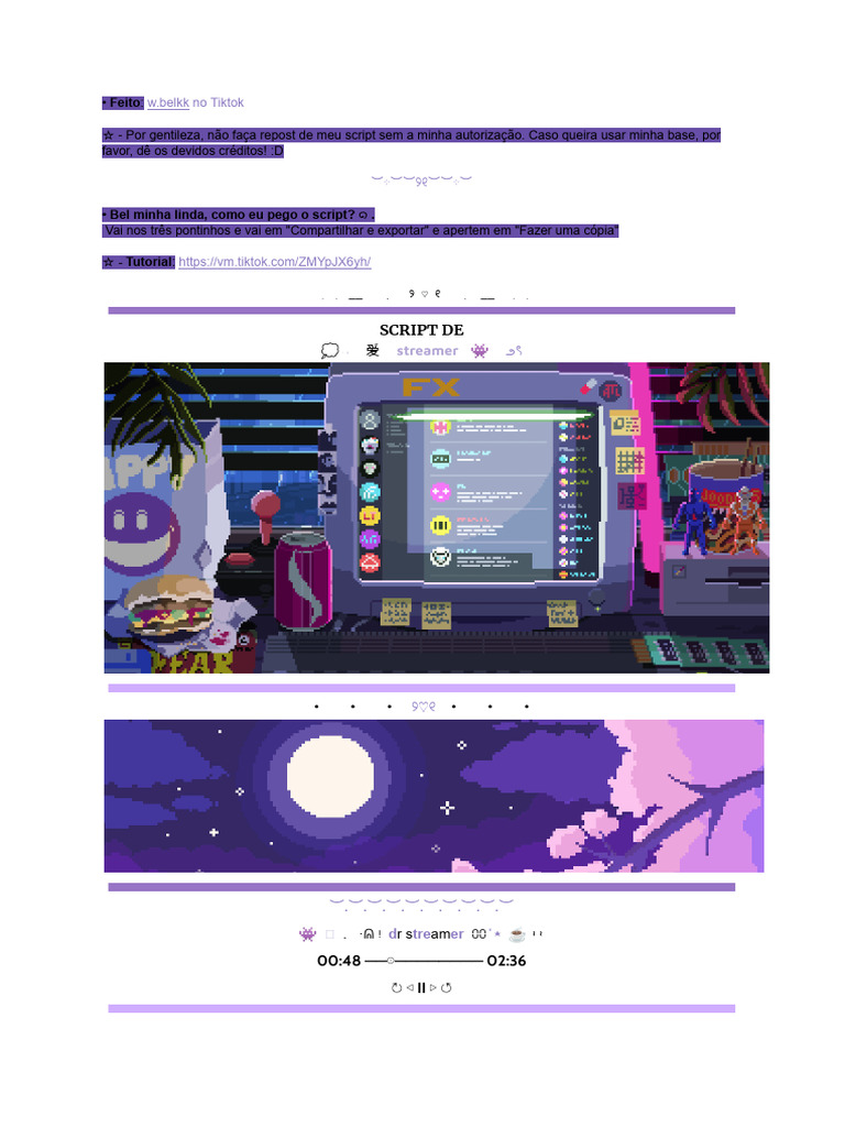Script para Streamer DR | PDF | Unha | Cabelo