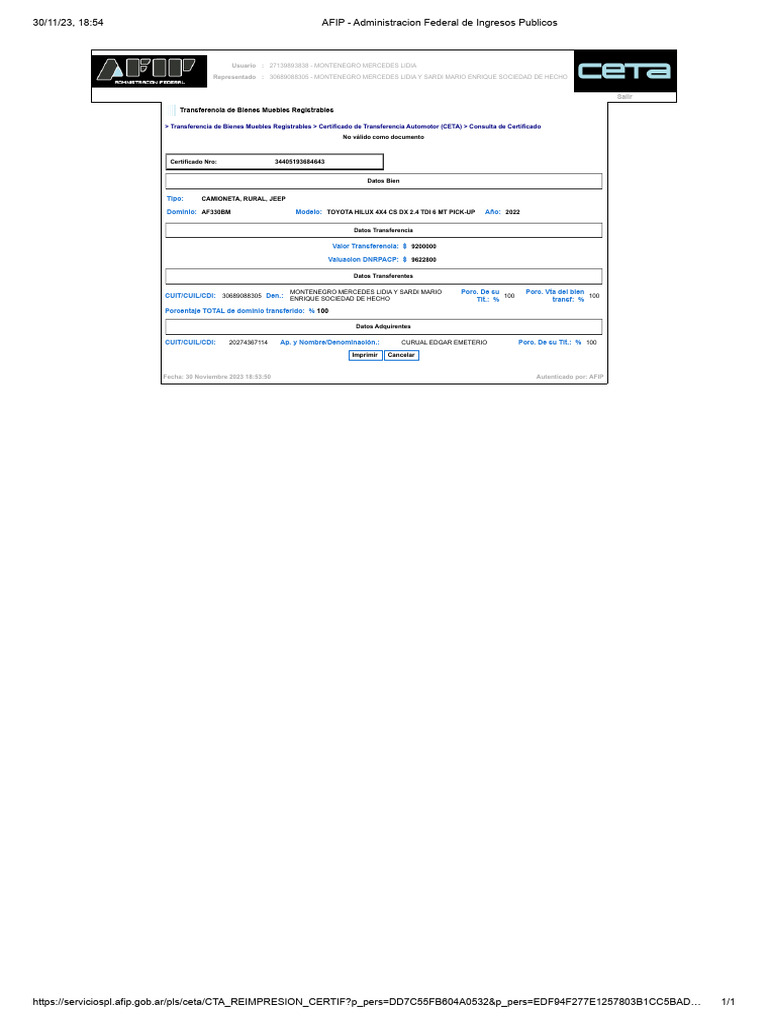 AFIP - Administracion Federal de Ingresos Publicos | PDF