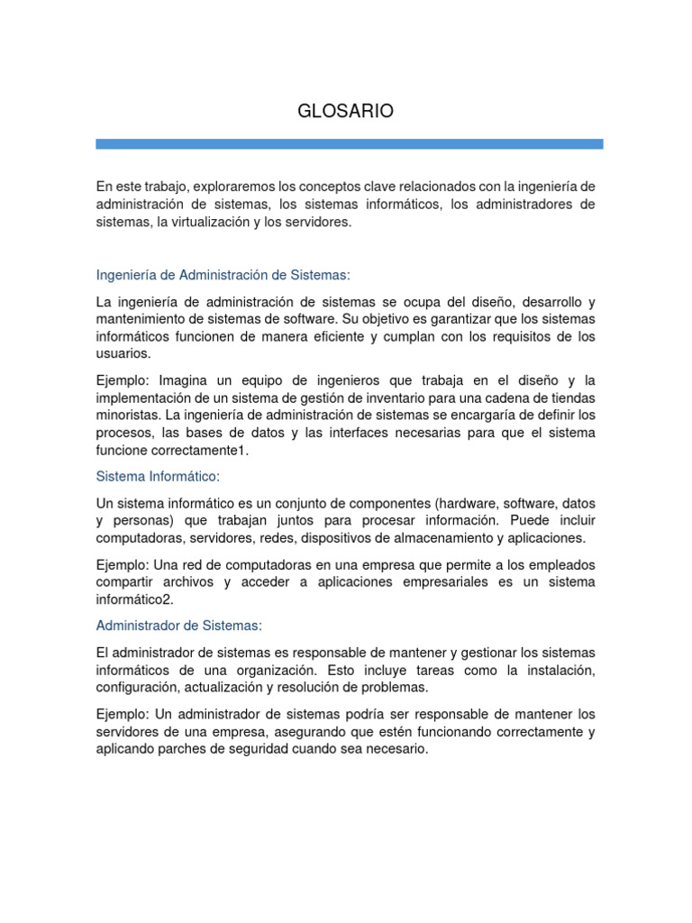 GLOSARIO | PDF | Servidor (Computación) | Virtualización