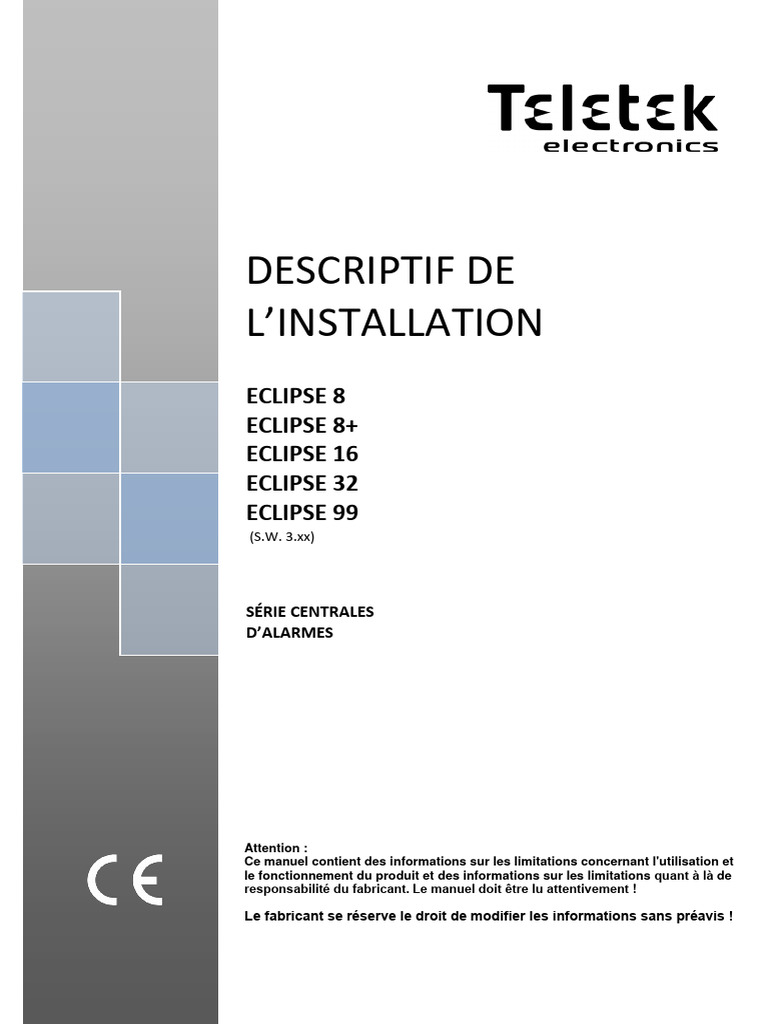 Installation des centrales ECLIPSE 99 | PDF | USB | Écrou