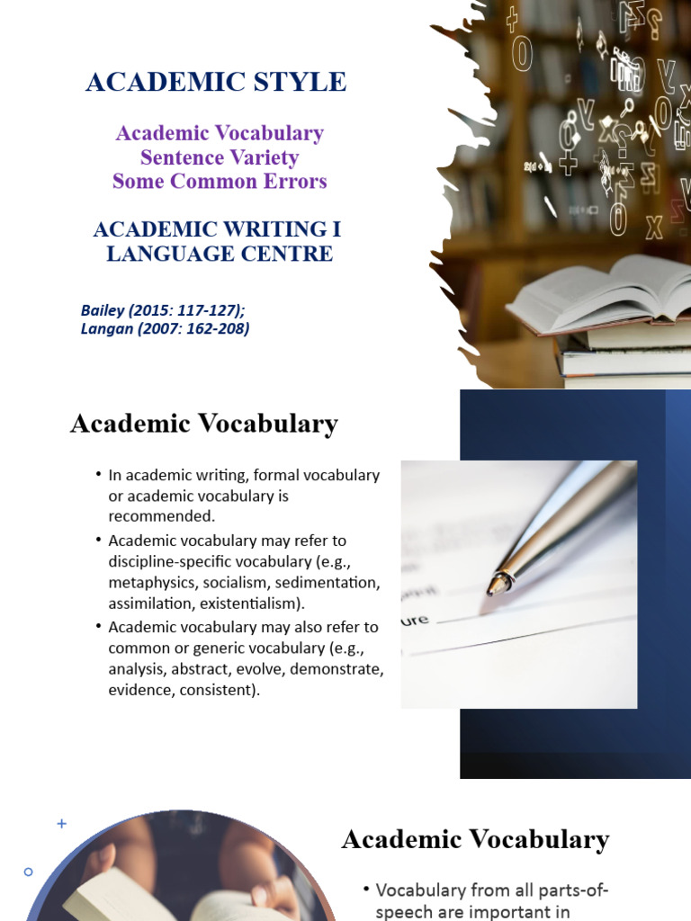 110 Week 9 Lecture 8, Academic Style, s2, 2324 | PDF | Linguistic ...