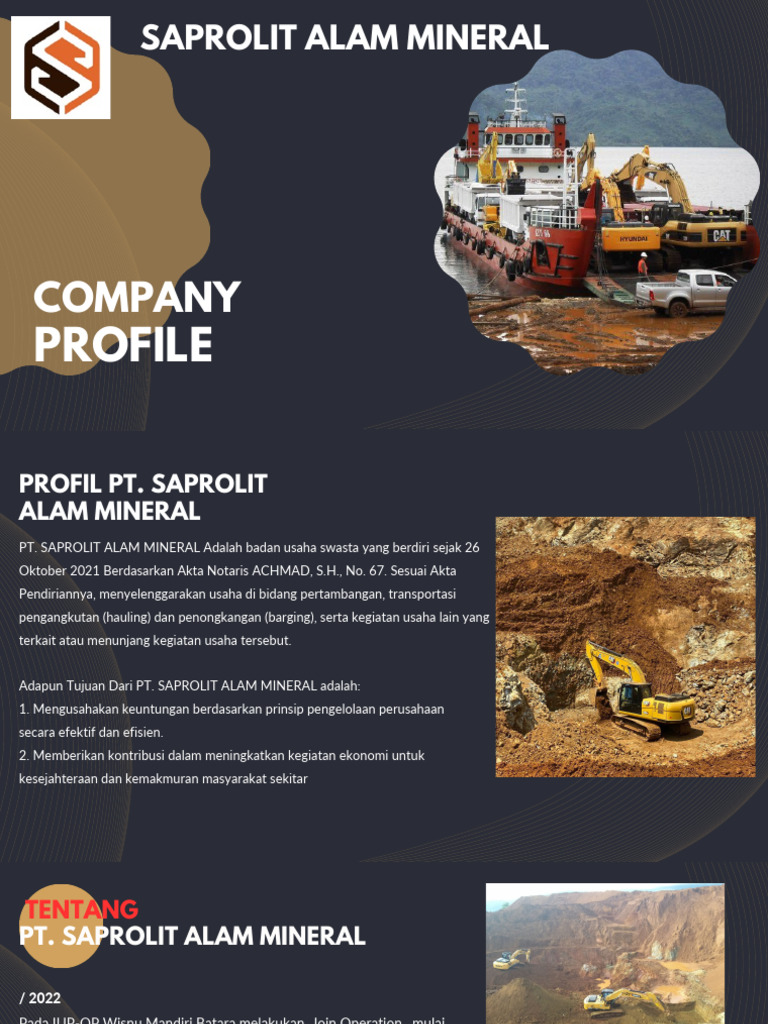 Profil Perusahaan PT. Saprolit Alam Mineral | PDF