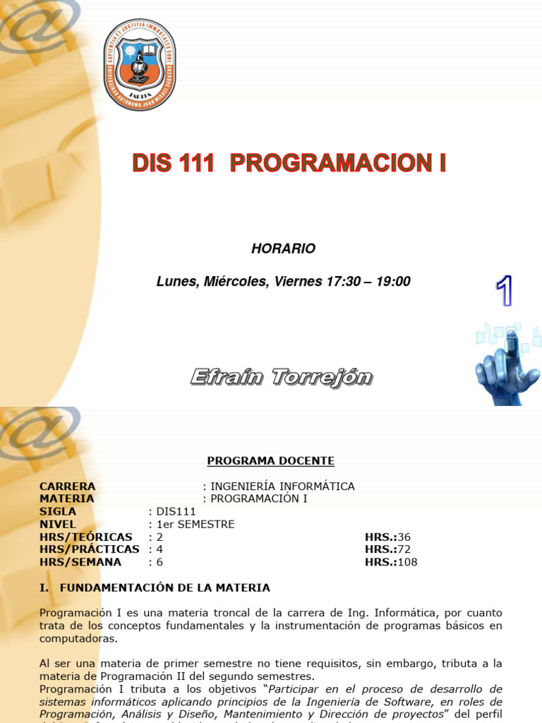 Programacion I Clase 1 | PDF | Programación de computadoras | Lenguaje ...