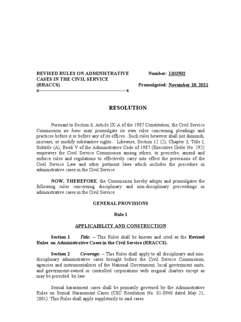 Revised Rules On Administrative Cases in The Civil Service PDF