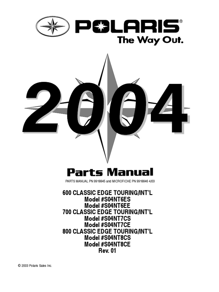 2004 Polaris Edge Touring Parts Manual | PDF | Screw | Mechanical