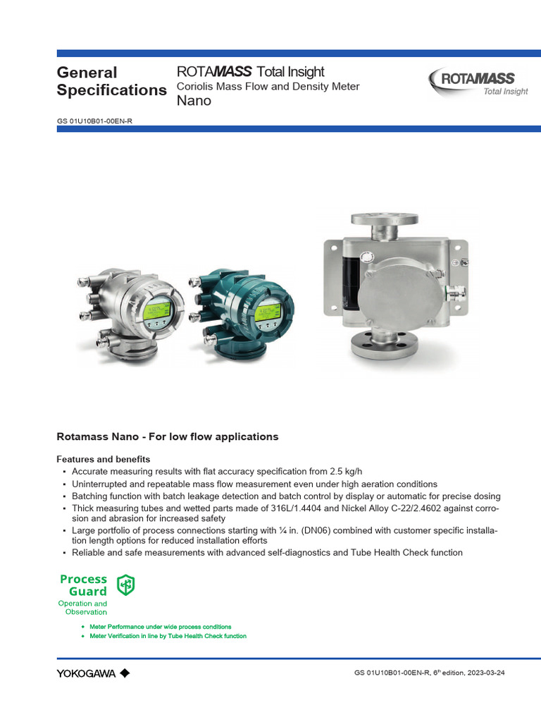 Nano - Coriolis Flow Meter | PDF | Density | Flow Measurement