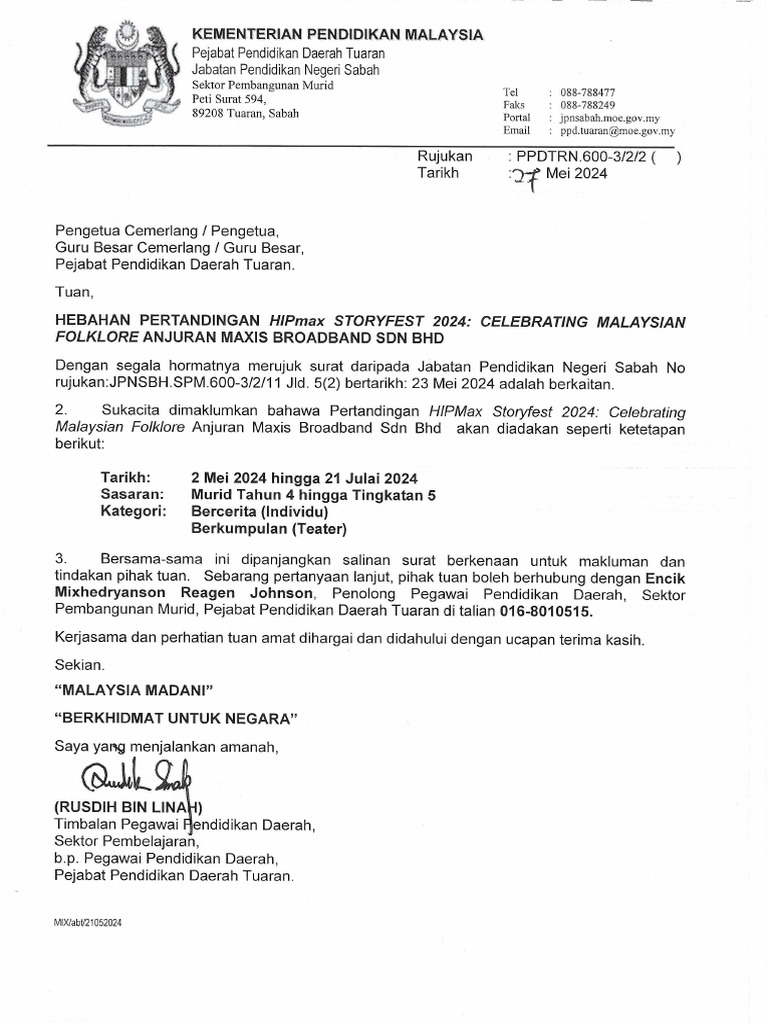 HEBAHAN PERTANDINGAN HIPmax STORYFEST 2024 | PDF