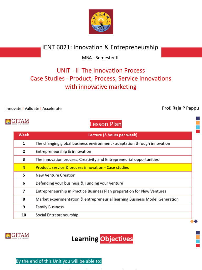 Innovation Process in Entrepreneurship | PDF | Innovation ...