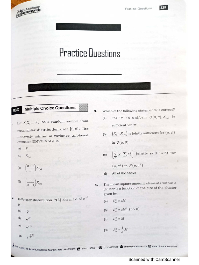 Gate Statistics Practice Question | PDF