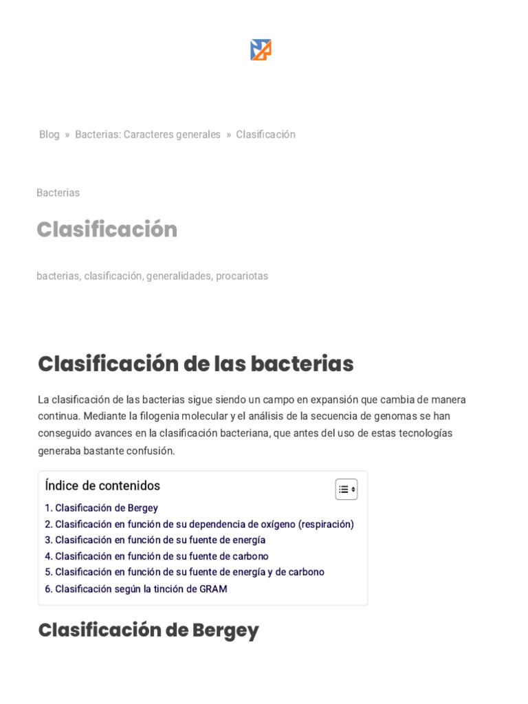 Clasificación - Bacterias - Microbiología | PDF | Las bacterias | Oxígeno