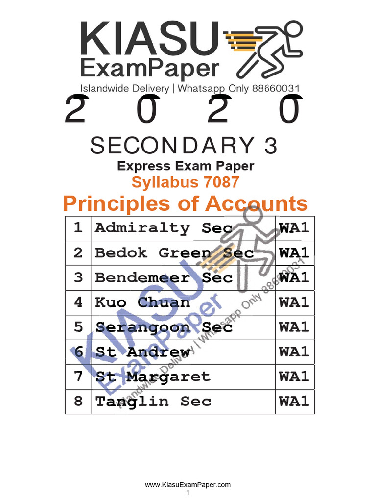Sec 3 Principles of Accounts Exam Paper | PDF