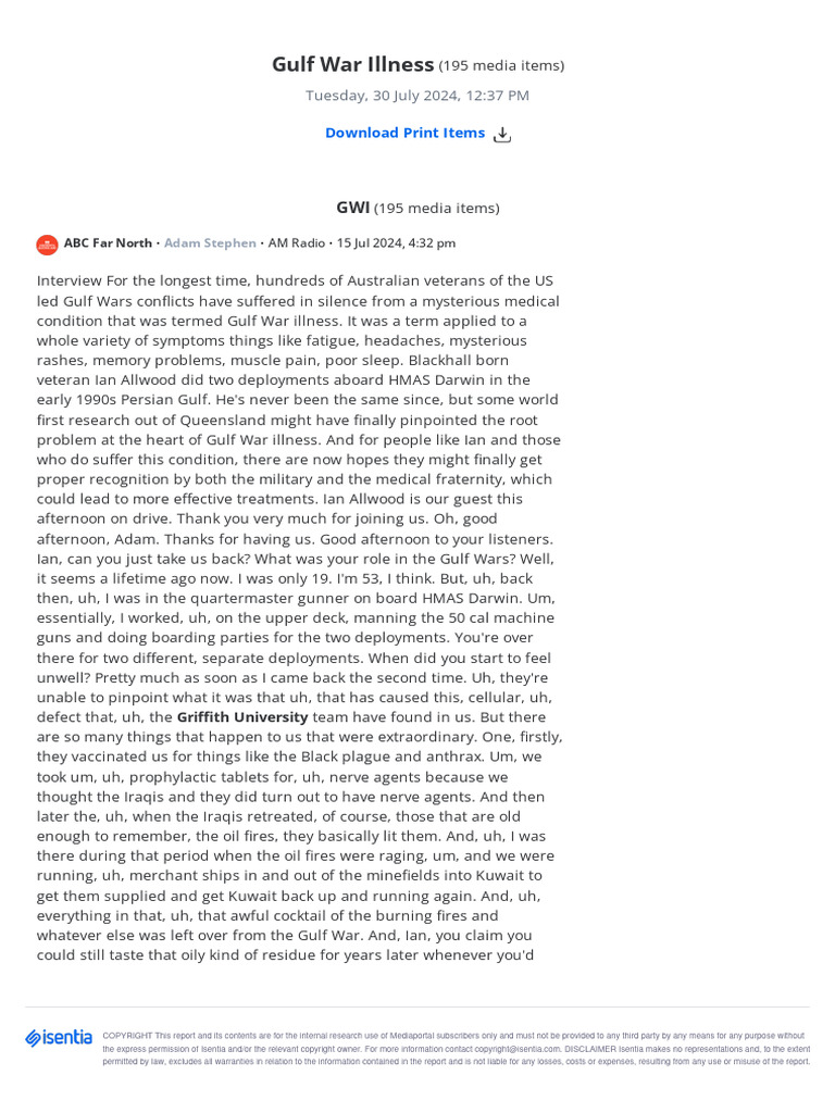 Gulf War Illness Pdf Papua New Guinea