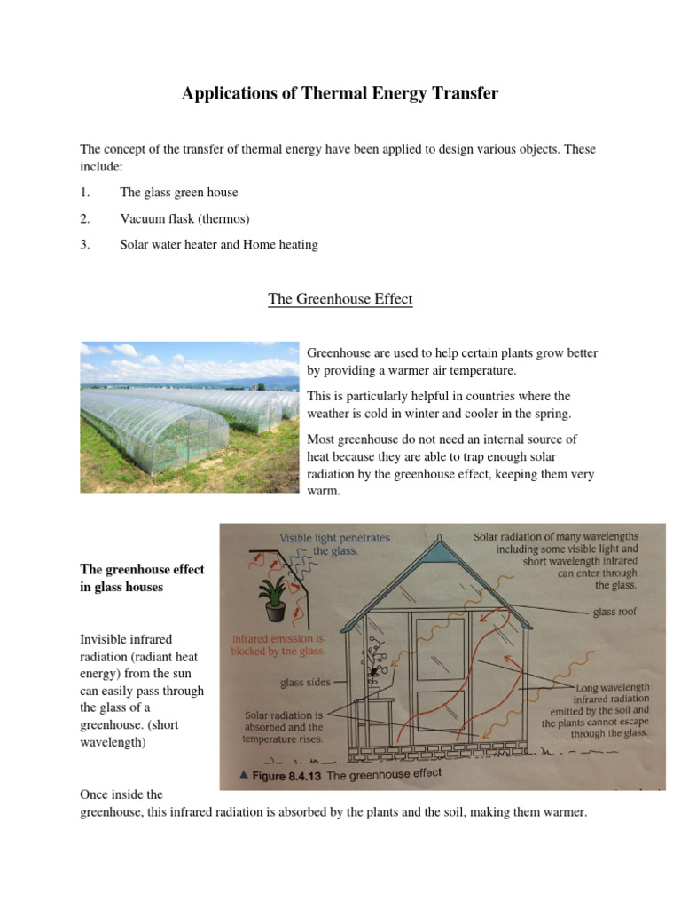 Thermal Energy Transfer Applications | PDF | Greenhouse Effect ...