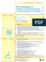 Pós-Graduação em Gestão Do Conhecimento e Comunicação em Saúde - Poster