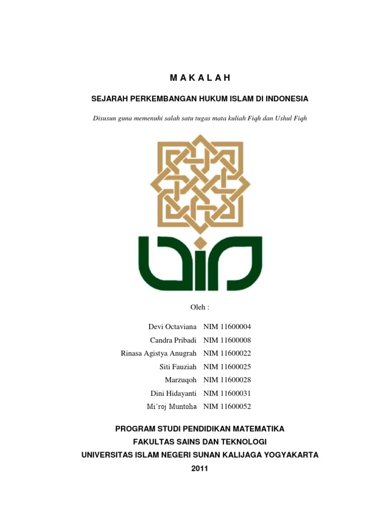 makalah sejarah hukum islam di Indonesia