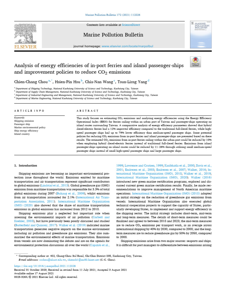 Energy Efficiency in Island Ferries | PDF | Ships | Port
