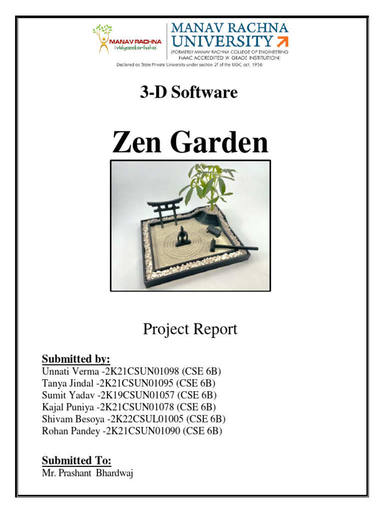 3D Zen Garden Project Report | PDF | Mindfulness | Zen