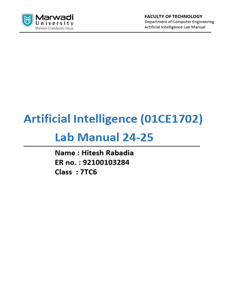 Ai P1 Pdf Computer Program Programming
