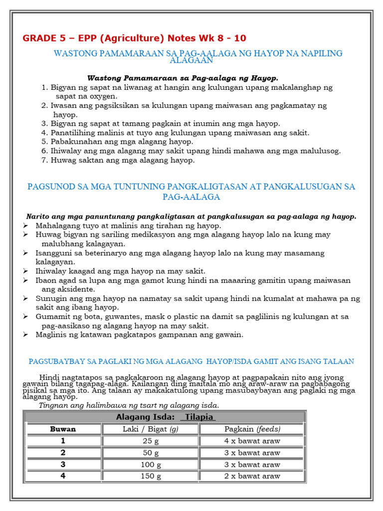Gr5 Agri Notes Wk8 10 | PDF
