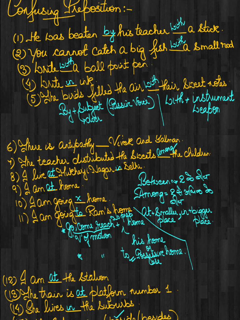 Preposition Class 04 Hand Written Note 20240417031547 | PDF