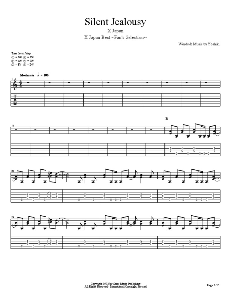 X Japan Silent Jealousy | PDF