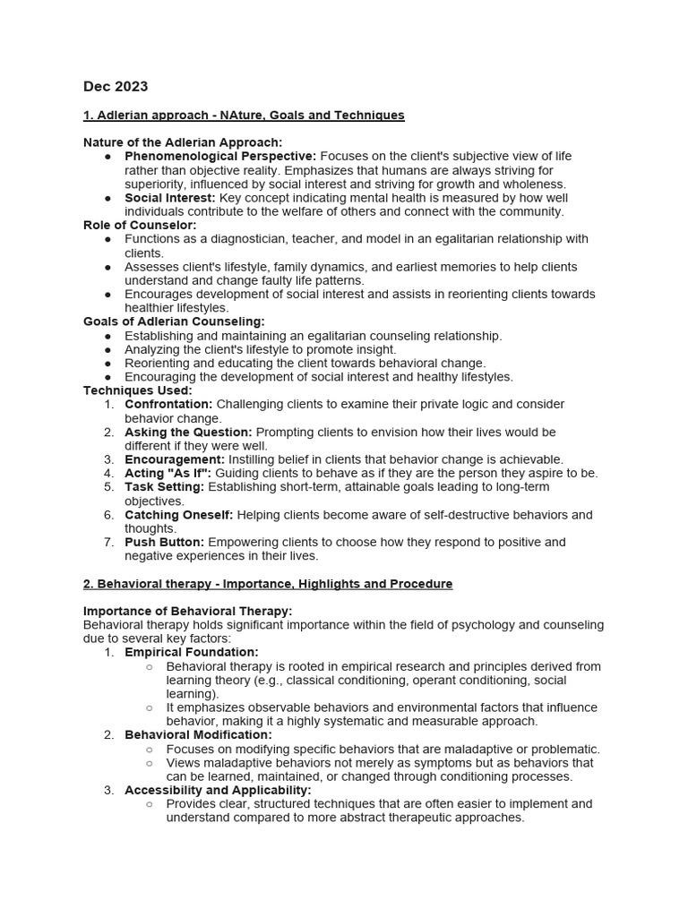Dec 2023 MPCE 21 | PDF | Psychotherapy | Counseling Psychology