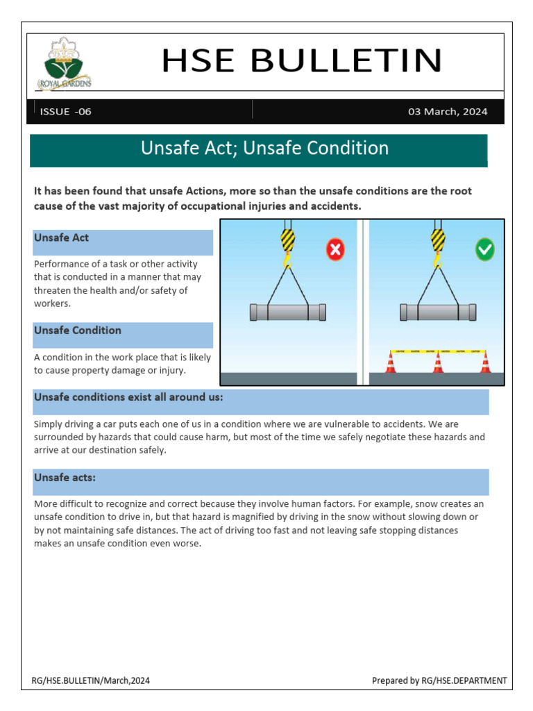 Unsafe Acts vs. Conditions in HSE | PDF | Hazards | Safety