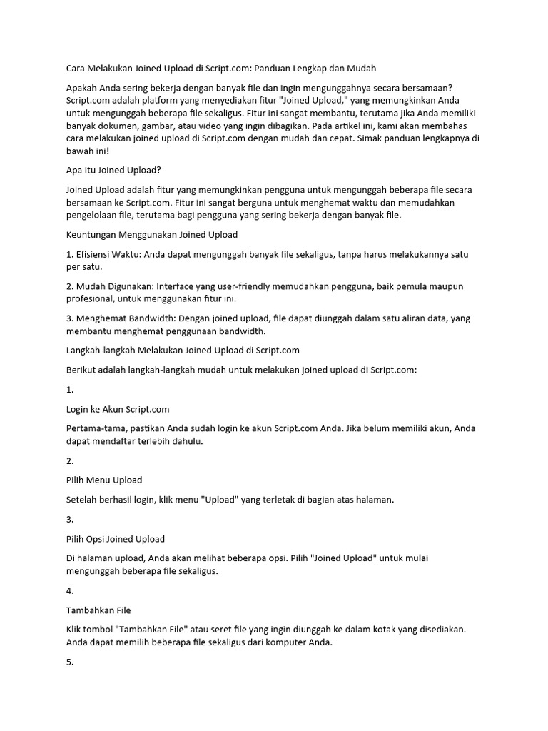 Cara Melakukan Joined Upload Di Script | PDF | Komputer | Teknologi ...