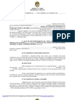 AÇÃO DE RECONHECIMENTO DE UNIÃO ESTÁVEL Cumulada Com DISSOLUÇÃO GUARDA VISITA ALIMENTOS