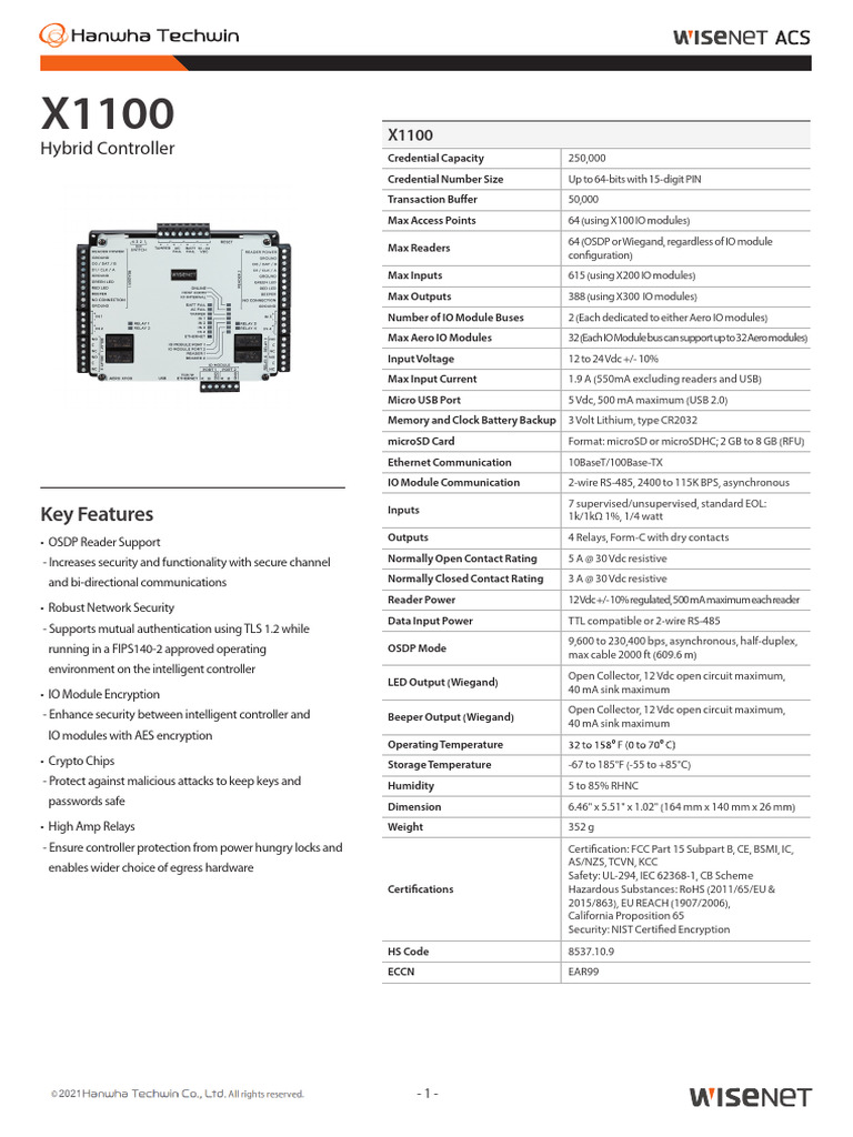 DataSheet X1100 220413 EN | PDF | Usb | Computer Science