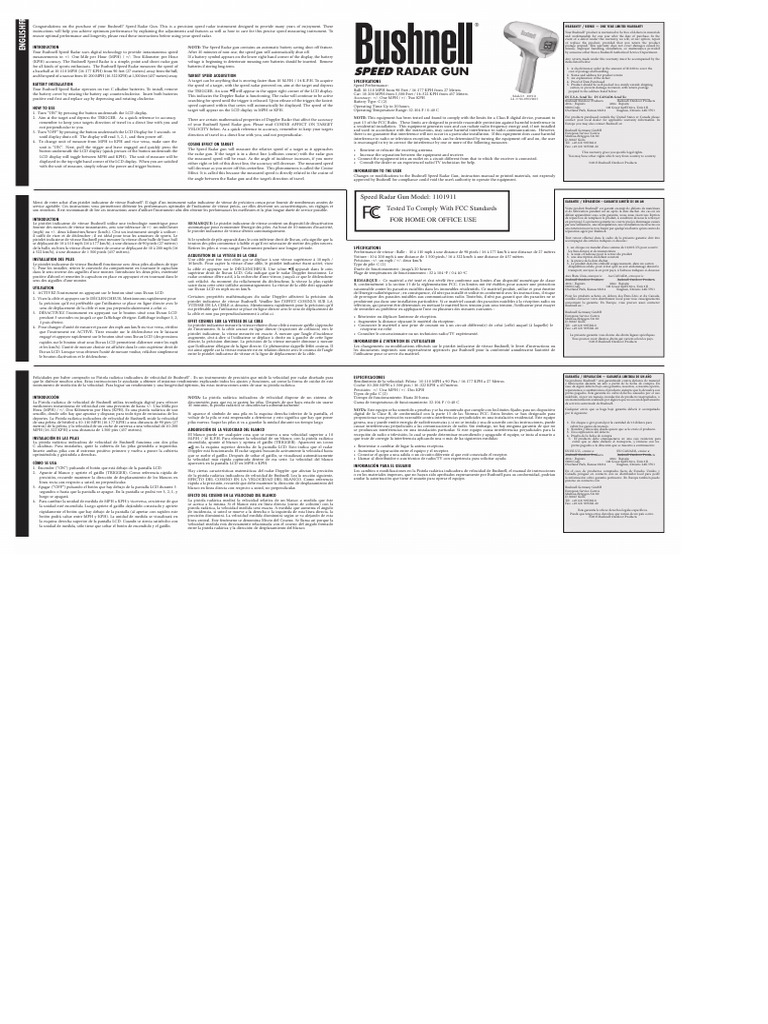 User Manual Bushnell Velocity (English - 2 Pages) | PDF ...