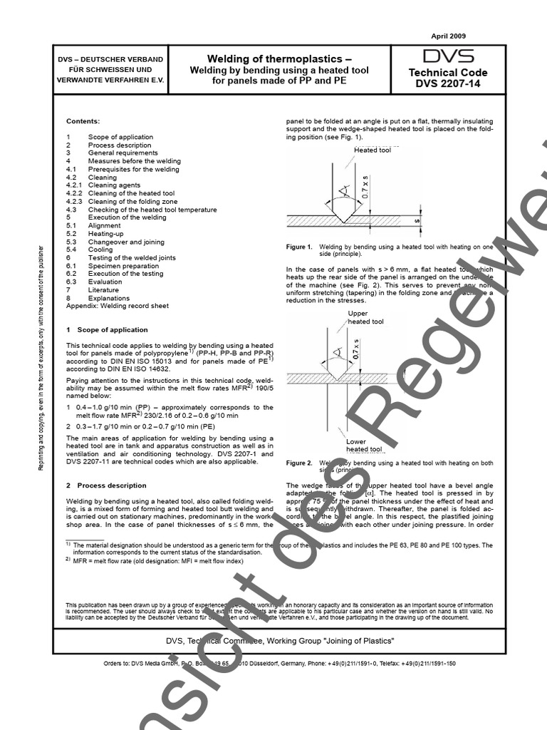 DVS 2207-1: Heated Tool Welding Guide | PDF | Welding | Construction